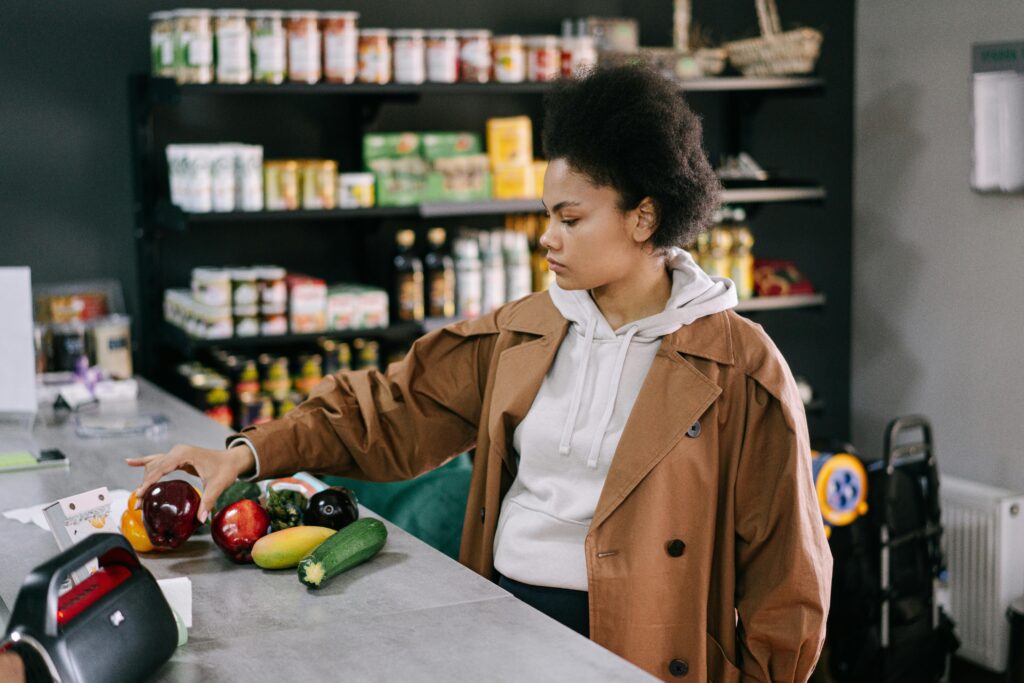 A girl making a healthy food choice