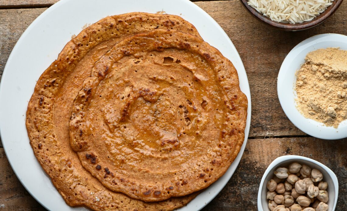 Chickpea chilla as a busy morning breakfast